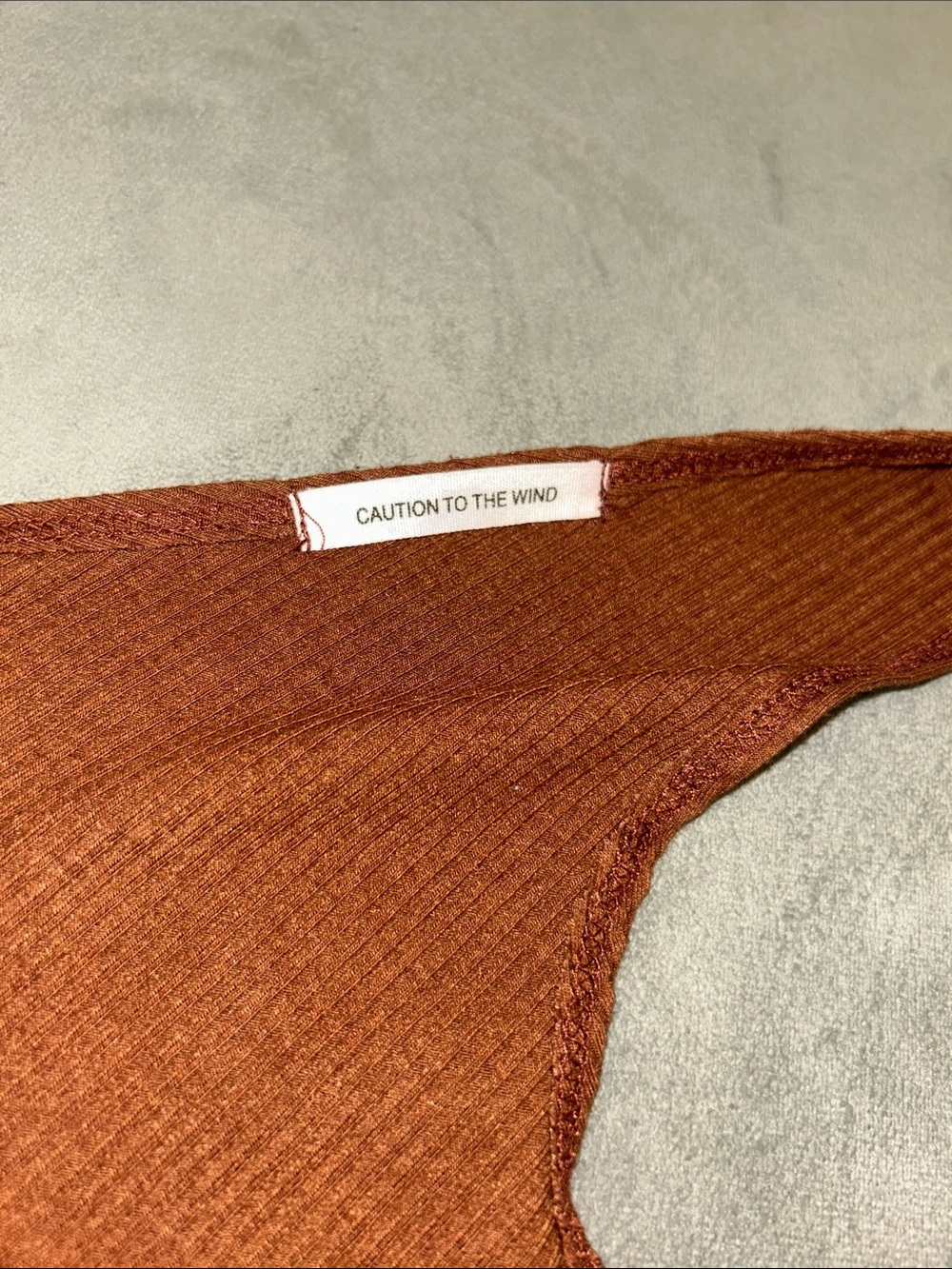 Caution To The Wind Rust Ribbed Button-Front V-Neck Tank - Picture 3 of 3
